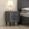Costway 2PCS Nightstand W/2 Drawer Multipurpose Retro Grey Bedside Table Fully Assembled
